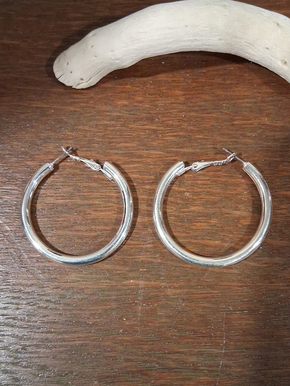 Silvertone Hoop Earrings - Classic Women Jewelry